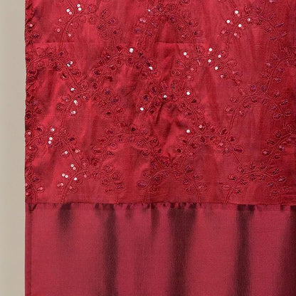 Lush Decor Maria Shower Curtain | Fabric Shimmery Solid Color Design for Bathroom, 72” x 72”, Red