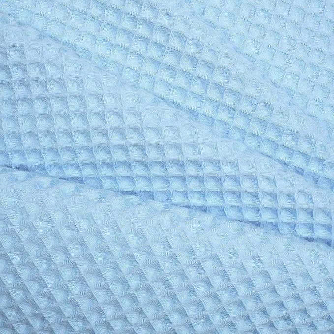 River Dream Cotton Blend Shower Curtain Set with Liner, Sky Blue, 54x80 | Waffle Weave, No Hook Needed, with Snap in Replacement Liner, Top Sheer Window, Hotel Quality Fabric for Bathroom