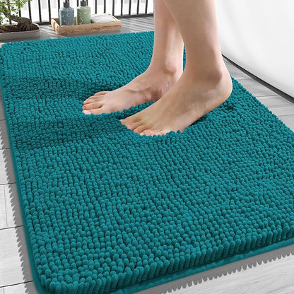OLANLY Bathroom Rugs 34x21, Extra Soft Absorbent Chenille Bath Rugs | Deep Lake, Quick-Drying Rubber Backing, Machine Washable Bath Mat for Bathroom Floor, Tub and Shower, Home Decor Accessories