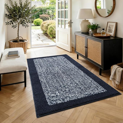 48x32 Large Bathroom Rugs Washable Non Slip, Dark Blue Bath Mat for Bathroom Floor Tub, Soft Absorbent Quick Dry Mats for Shower, Bathtub,Home Decor