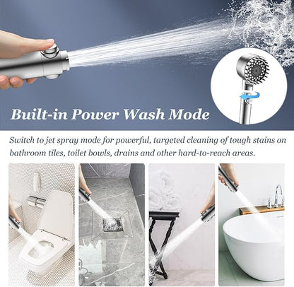FEELSO Filtered Shower Head with Handheld, High Pressure Shower Filter Head | ON/OFF Switch, Anti-clog Nozzles, 4 Spray Showerhead with Filters for Hard Water, Remove Chlorine, Reduce Dry Itchy Skin