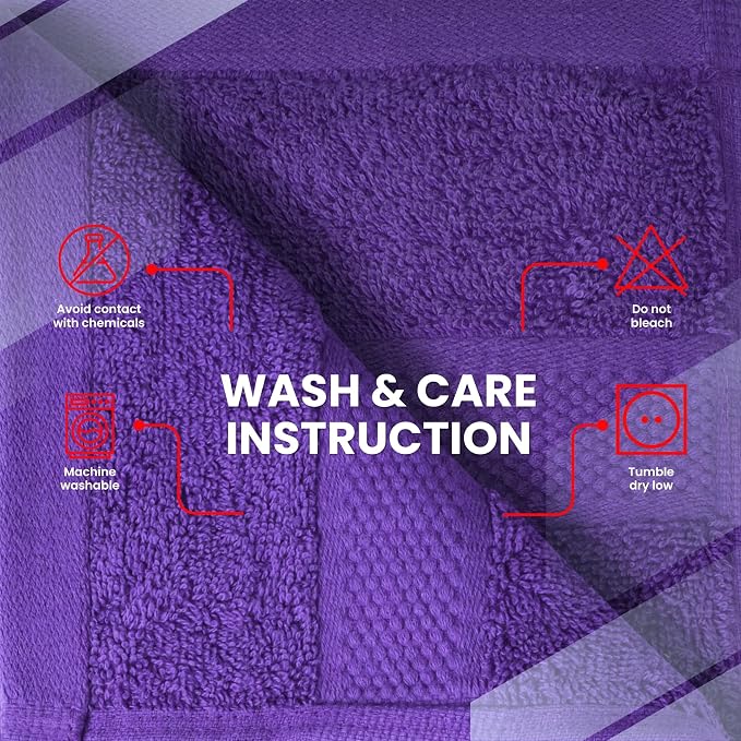 Infinitee Xclusives 100% Cotton Luxury Wash Cloths for Showering - 4 Pack | Washcloths [13x13] - Soft and Absorbent Face Towels for Bathroom Wash Clothes - Gym, Spa & Hotel Use