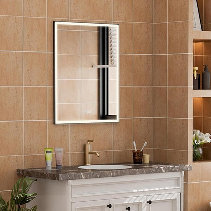 24" X 30" LED Mirrored Medicine Cabinet, Medicine Cabinets with Lights for Bathroom, Defogging Mirror, Led Medicine Cabinet, Recessed or Surface Mounted, Single Right Opening Door