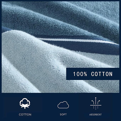 Nautica – Bathroom Towels, Soft Plush Washcloth, Bath & Hand Towel Set, Highly Absorbent Yarn Dyed Terry Cotton, Set of 6, College Dorm Room Essentials (Belle Castle Blue)