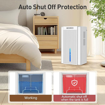 Dehumidifier, 95OZ Dehumidifier for Home 1000 sq ft - Quiet with Auto Shut Off & Relaxing 7 Color Ambient Light, Ideal for Livingroom, Bedroom, Basement (White)