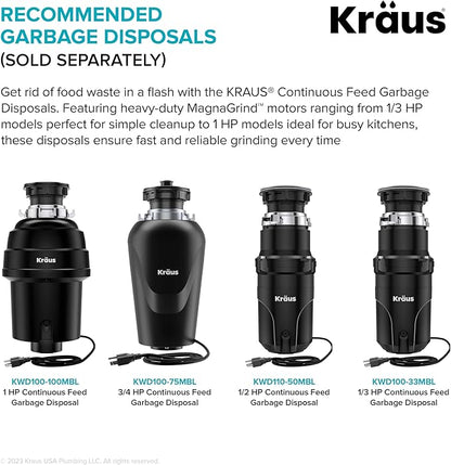KRAUS Kore 23-Inch Undermount Workstation 16 Gauge Single Bowl Stainless Steel Kitchen Sink with Accessories, KWU111-23
