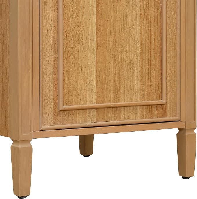 20" Small Bathroom Vanity with Ceramic Sink,Modern Freestanding Storage Cabinet w/Tilt-Out Drawer and Soft-Close Door,Adjustable Shelf,Solid Pinewood Frame for Bath/Powder/Guest Room,Wood