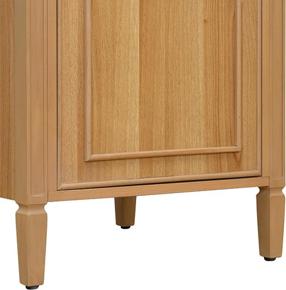 20" Small Bathroom Vanity with Ceramic Sink,Modern Freestanding Storage Cabinet w/Tilt-Out Drawer and Soft-Close Door,Adjustable Shelf,Solid Pinewood Frame for Bath/Powder/Guest Room,Wood