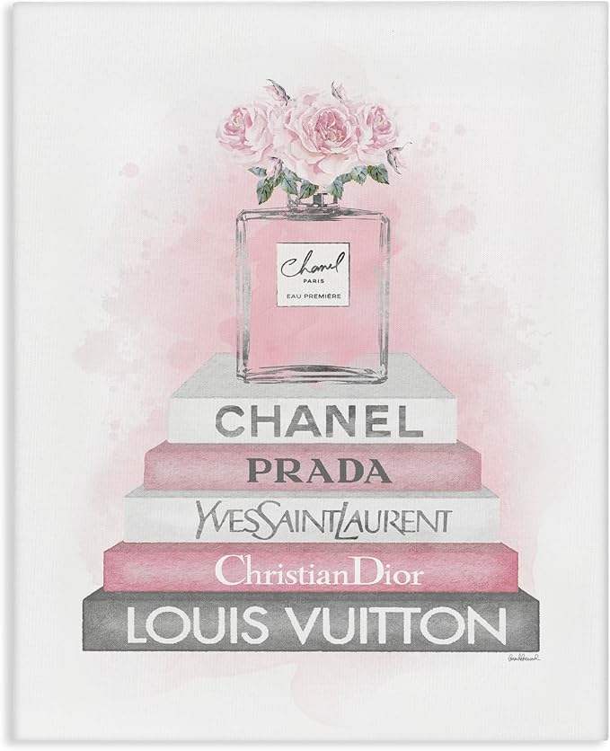 Stupell Industries 'Pink Roses Perfume Bottle Glam Fashion'| Canvas Art | Stupell Industries | 30 x 40 Inches, Easy to Hang and Sturdy, Made in USA, by Amanda Greenwood