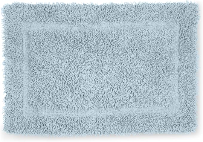 Martex Ringspun Bath Rug, 20" x 30", Soft Blue | 100% Cotton, Super Soft, Super Absorbent, Non-Slip, Quick Drying