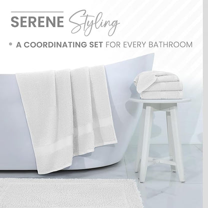 Martex 100% Cotton Ringspun Bath Rug | Super Soft | Super Absorbent | Essential Bathroom Rugs | Non-Slip Bath Mat | Quick Drying Bath Mat | White