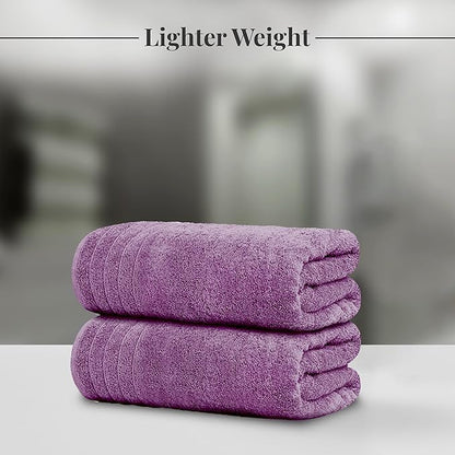 Tens Towels Pack of 8 Towels Set, 2 Extra Large Bath, 2 Hand, 4 Washcloths, 100% Cotton, Lighter Weight, Quicker to Dry, Super Absorbent, Perfect for Bathroom, Purple