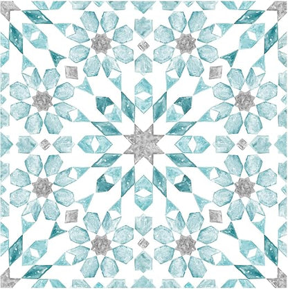 FloorPops FP2949 Radiance Peel & Stick Floor Tiles, Blue (Pack of 6)