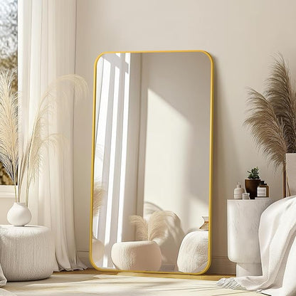 Bathroom Vanity Mirror, Gold Framed Mirror for Over Sink, 50x30 | HD glass, distortion-free for makeup and grooming, Sturdy frame, all mounting hardware, hangs horizontal or vertical