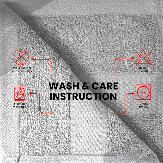 Infinitee Xclusives 100% Cotton Luxury Wash Cloths for Showering - 4 Pack | Washcloths [13x13] - Soft and Absorbent Face Towels for Bathroom Wash Clothes - Gym, Spa & Hotel Use