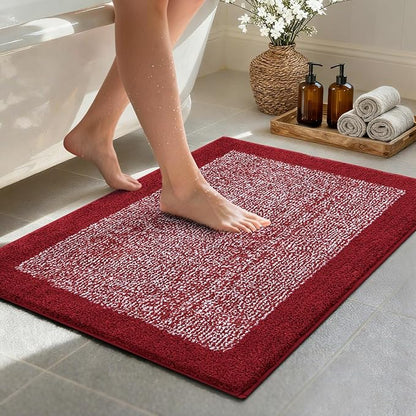 36x24 Large Bathroom Rugs Washable Non Slip, Red Bath Mat for Bathroom Floor Tub, Soft Absorbent Quick Dry Mats for Shower, Bathtub,Home Decor