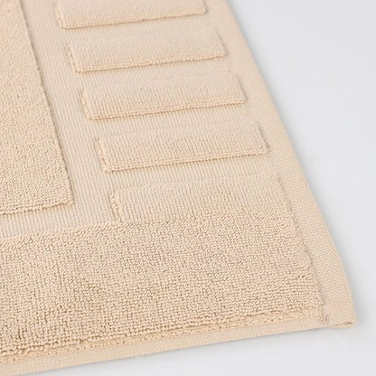 Superior 100% Cotton Bathmat Set, Bath Mats, Bathroom Decor, Shower, Bathtub Essentials, Home Accessories, Washable Rug, No Backing, Heavyweight, Leo Collection, Set of 2, 22" x 35", Camel