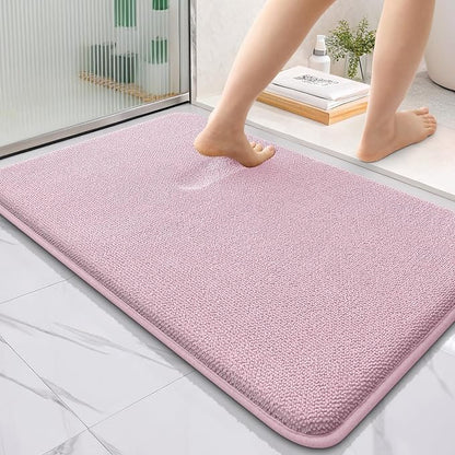 OLANLY Thick Memory Foam Bathroom Rug 36x24, Absorbent Bath Mat, Dusty Rose | Soft Quick Dry Bath Rugs, Non-Slip, Machine Washable Carpet for Bathroom Floor, Tub and Shower, Home Decor Accessories