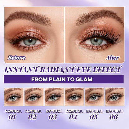 B&Q Wispy Lash Clusters Kit, Natural 06, Individual False Eyelashes Extension Set, Undetectable Natural Look for Effortless Day-to-Night Beauty, from Office Elegance to Date Night Glamour(8-16mix)