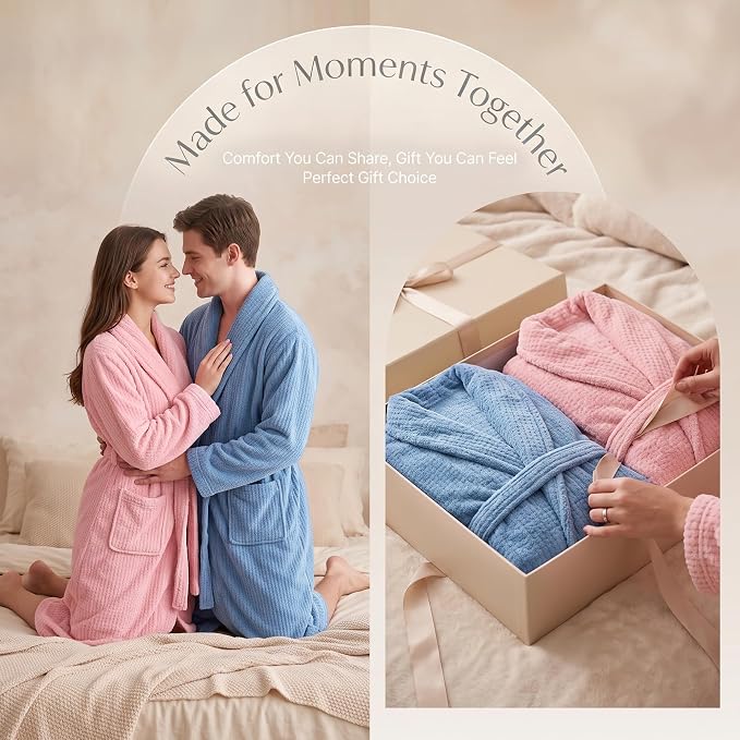 PJGGZ Men's Shawl Collar Bathrobe, Soft Long Towel Robe for Men - Super Absorbent Quick Dry yet Warm