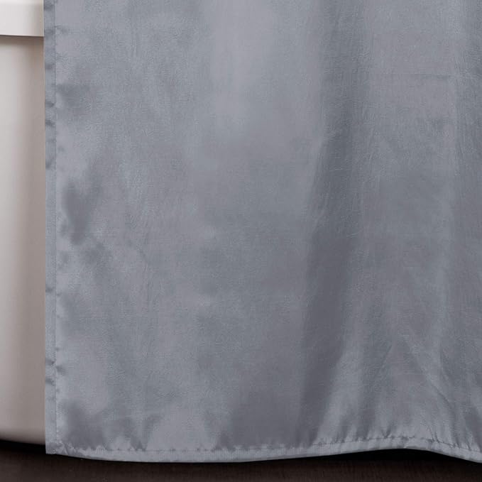 Lush Decor Lillian Shower Curtain | Textured Shimmer Circle Design Bathroom, 72” x 72”, Gray