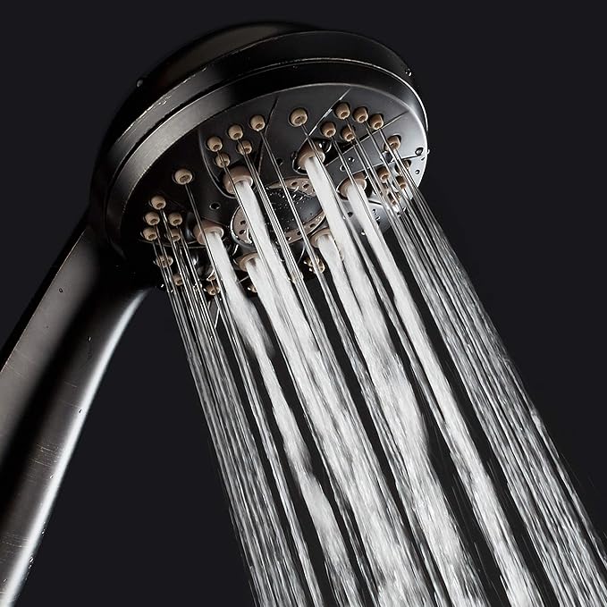 AquaDance High Pressure 6-Setting Hand Held Shower Head with Extra-Long 6 Foot Hose & Bracket – Anti-Clog Nozzles - USA Standard Certified - Top U.S. Brand - OIL RUBBED BRONZE