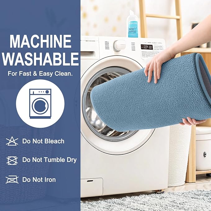 OLANLY Thick Memory Foam Bathroom Rugs 36x24, Absorbent Bath Mat, Airy Blue | Soft Quick Dry Bath Rugs, Non-Slip, Machine Washable Carpet for Bathroom Floor, Tub and Shower, Home Decor Accessories