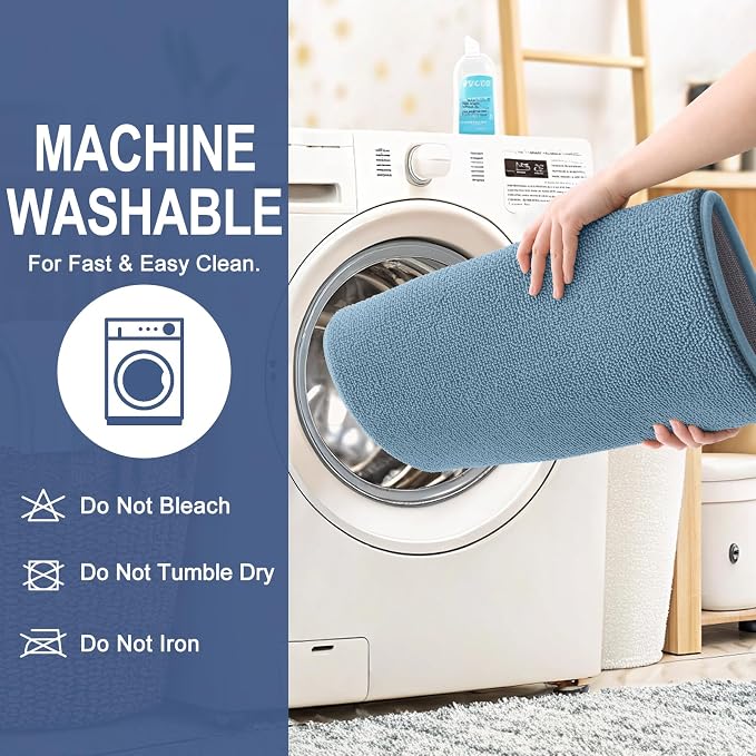 OLANLY Memory Foam Bathroom Runner Rug 59x20, Absorbent Long Mat, Airy Blue | Soft Quick Dry Bath Rugs, Non-Slip Carpet, Machine Washable Mat for Bathroom Floor, Tub and Shower, Home Decor Accessories