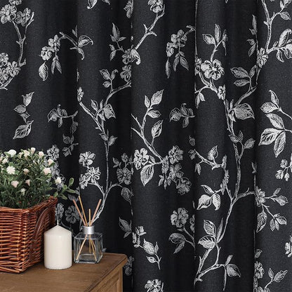 MitoVilla Extra Long Cotton Floral Shower Curtain for Bathroom,72 x 84 | Extra Long BoHo Cottagecore Spring Shower Curtains, Modern Farmhouse Country Plant Leaves Bathroom Décor, 72 x 84