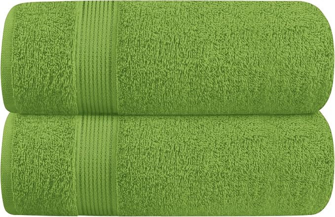 Cotton 2 Pack Oversized Bath Towel Set 28x55 inches, Large Bath Towels, Ultra Absorbant Compact Quickdry & Lightweight Towel, Ideal for Gym Travel Camp Pool - Kiwi Green