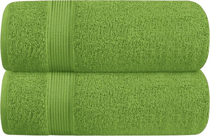 Cotton 2 Pack Oversized Bath Towel Set 28x55 inches, Large Bath Towels, Ultra Absorbant Compact Quickdry & Lightweight Towel, Ideal for Gym Travel Camp Pool - Kiwi Green