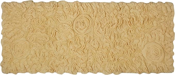 Home Weavers Bell Flower Collection 100% Cotton Tufted Bath Rugs, Extra Soft and Absorbent Bath Rugs, Non-Slip Bath Mats, Machine Washable, Bath Mats for Bathroom Floor and Tub, 21"x54" Runner, Yellow