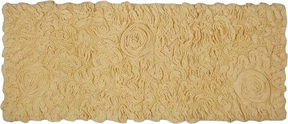 Home Weavers Bell Flower Collection 100% Cotton Tufted Bath Rugs, Extra Soft and Absorbent Bath Rugs, Non-Slip Bath Mats, Machine Washable, Bath Mats for Bathroom Floor and Tub, 21"x54" Runner, Yellow