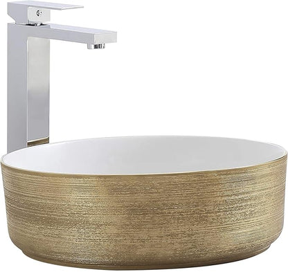Fine Fixtures LUXURY VESSEL ROUND 15 X 15 BRUSHED GOLD