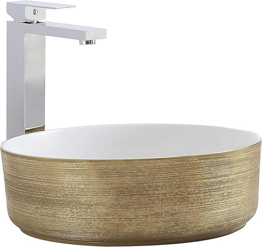 Fine Fixtures LUXURY VESSEL ROUND 15 X 15 BRUSHED GOLD