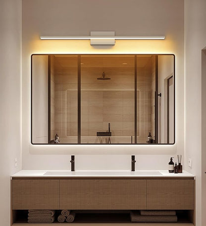 JUSHENG Brushed Nickel Vanity Lights 5CCT Dimmable Vanity Light Bar LED Bathroom Light Fixtures 39.37'' Inch 36W
