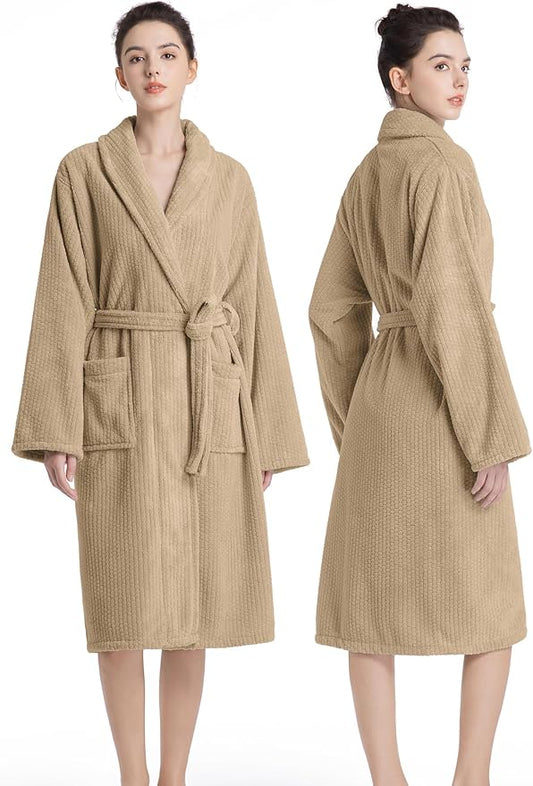 Plush Bath Robes For Women After Shower,Soft Long Towel Robe,Quick Dry&Warm Womens Bathrobe