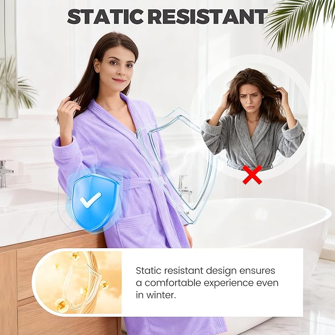 Towel Robe for Women – Soft Absorbent Kimono Bathrobe, Quick-Dry Spa Shower & Hotel Use