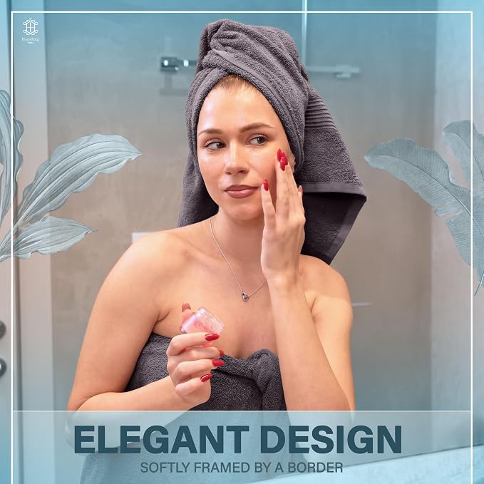 Luxe 2-Piece Bath Towel Set – Large Soft Cotton Towels, Absorbent, Durable & Skin-Friendly, Machine Washable, 27 x 54 in (Dark Grey)