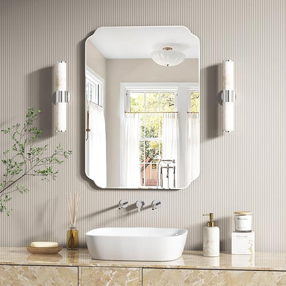 20x28 Inch Bathroom Mirrors for Over Sink, Frameless Mirrors for Wall | Beveled Bathroom Mirror, Bathroom Vanity Mirror for Bedroom Living Room Entryway Home Decor