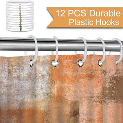 Mocsicka Abstract Shower Curtain Grey Abstract Art Painting Shower Curtain Bathroom Bathtub Curtain 72x72 Inch with 12 Hooks (Orange)