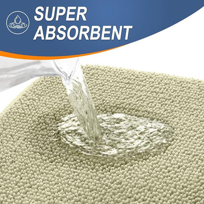 OLANLY Thick Memory Foam Bathroom Rugs 36x24, Absorbent Bath Mat, Vanilla | Soft Quick Dry Bath Rugs, Non-Slip, Machine Washable Carpet for Bathroom Floor, Tub and Shower, Home Decor Accessories