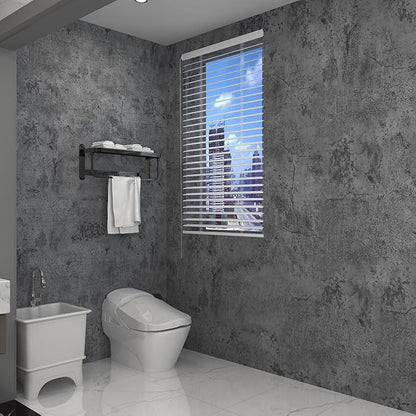 3yecao 31"×354" Extra Wide Thick Blue Grey Black Concrete Wallpaper Peel and Stick 3D Vinyl Textured Faux Concrete Contact Paper Gray Waterproof Cement Wall Sticker for Bedroom Bathroom Living Room