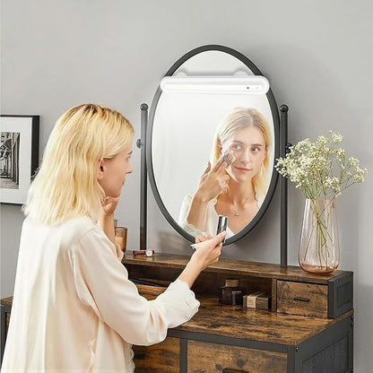 15" Vanity Lights for Mirror, Rechargeable Battery Operated Mirror Lights with Remote Control, 3 Temp&Adjustable Brightness Makeup Light, Cordless Lighting for Vanity Desk (White-1Pack)