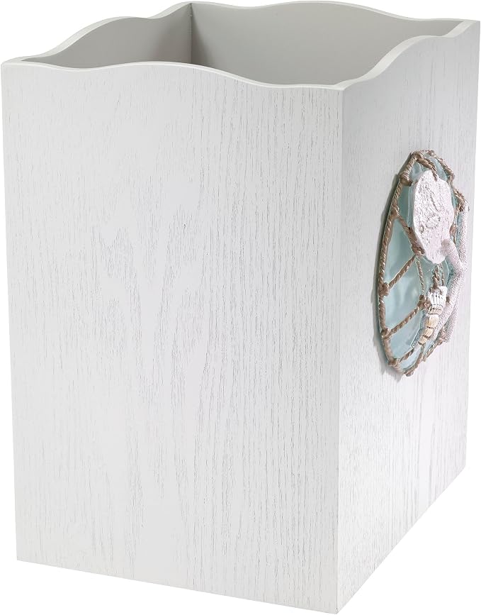 Avanti Linens - Wastebasket, Decorative Trash Can, Coastal, Seaglass