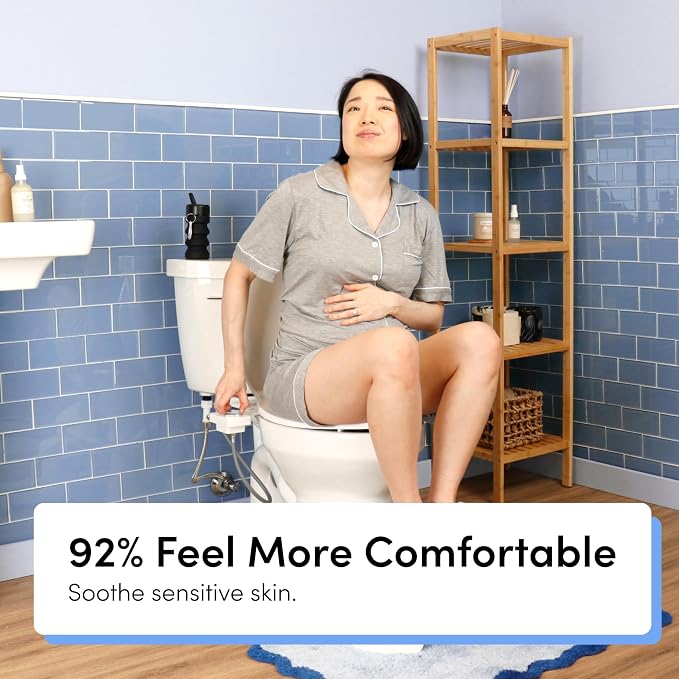 TUSHY Fresh Ultra-Slim Starter Bidet Attachment, Brushed Brass | Non-Electric, Cool Water Rear Wash, Adjustable Pressure, Self-Cleaning, Fits Elongated and Round Toilets, 10 Minute Install