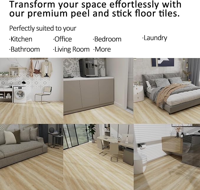 16 Sq.Ft Lareko Peel & Stick Vinyl Flooring Roll | 197" Length x 11.8" Wide Plank Floor, Waterproof Ash Wood Grain Self-Adhesive Sheet, Non-Slip,Easy DIY Home Decor