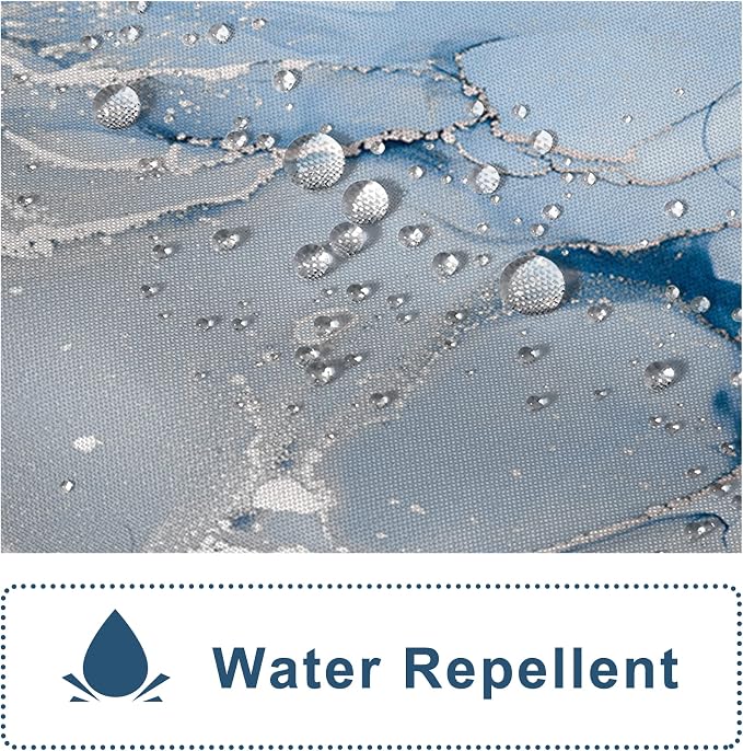 AWERT Blue Marble Shower Curtain for Bathroom Modern Blue White Marble Ink Shower Curtain with Hooks Washable Bathroom Accessories Bathtub Decor 48x72inch