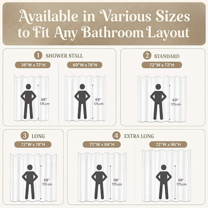 LIPA Boho Rustic Beige Ruffle Shower Curtain 36x72 Inches | Farmhouse Shower Curtains for Bathroom,Water‑Resistant Fabric Shower Curtain,Bohemian Bathroom Decor