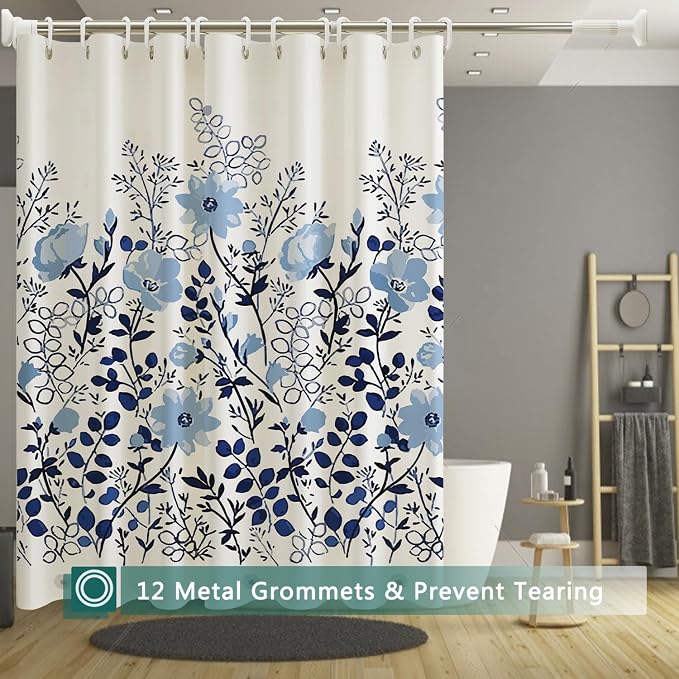 Shower Curtain Liner, 100% Waterproof Peva Shower Curtains with 3 Duty Heavy Bottom Magnets and 12 Rust Proof Grommets, 72x72 Weighted Shower Liner for Shower Stall, Bathtubs
